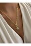 Zircon Stone Bead Detail Steel Necklace - 3