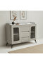 Modern Buffet and Storage Cabinet with Ribbed Glass Doors