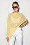 Women's Openwork Knitwear Asymmetrical Cut Pareo Yellow - 2