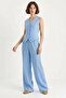 Women's High Waist Lined Blue Bottom-Top Set - 4