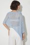 Women's Openwork Knitwear Asymmetrical Cut Pareo Baby Blue - 5