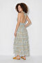 Women's Halter Neck Gipeli Backless Layered Maxi Blue Dress - 5
