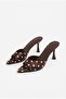 Women's Polka Dot Pointed Toe Slippers Bitter Brown