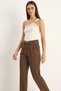 Women's One-Shoulder Knitted Detailed Stretchy Knitwear Beige Blouse - 3