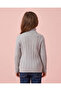 Girls Grey Turtleneck Cable Knit Pullover - 4
