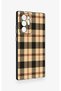 Samsung Note 20 Ultra Compatible Cream Plaid Patterned Silicone Case - 3
