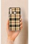 Huawei P30 Lite Compatible Cream Plaid Pattern Silicone Case