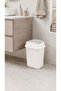 10 Liter Swinging Lid Trash Can White – Compact Waste Bin for Kitchen, Bathroom, and Office - 4