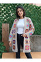 Cardigan with Colorful Motifs on an Ecru Background - 3