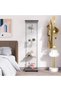 64'' 4-Shelf Glass Display Cabinet in Clear with Door, Curio Cabinet Collection Display Case, Floor Standing Bookshelf for Living Room Bedroom Home Office (Black -S) - 4