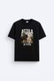 Old Hun King Attila Printed Crew Neck Black T-Shirt T-Shirt
