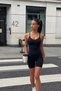 Women's Firming Black Casual Flexible Bodysuit