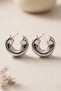 Silver Color Thick Curved Hoop Earrings - 5