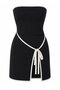 Black Knitted Ribbed Mini Dress - 2Y9982 - 2