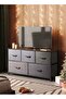 TV Table TV Cabinet Dressing Table with 5 Drawers Large Capacity Storage Cabinet Clothes Cabinet Bedroom Storage Cabinet (Brown) - 3