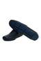 Dark Blue Color Laceless Genuine Leather Men's Shoes - 3