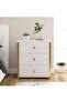 Bedside Cabinet, Bedside Table, Wooden Nightstand with 3 Drawers and Spacious Countertop Sofa Side Table for Bedroom Living Room (White) - 2