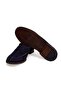 Dark Blue Color Laceless Genuine Suede Leather Men's Shoes - 2