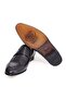 Black Color Laceless Genuine Leather Men's Shoes - 3