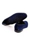 Dark Blue Color Laceless Genuine Velvet Men's Shoes - 2