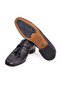 Black Color Laceless Genuine Leather Men's Shoes - 3