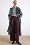 Oversize Low Sleeve Double Breasted Coat Dark Gray 3173 - 6