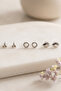 Silver Color Modern Themed Minimal 3-Piece Earring Set - 7