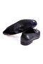 Dark Blue Color Laceless Genuine Leather Leather Sole Men's Shoes - 2
