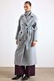 Oversize Low Sleeve Double Breasted Coat Light Gray 3173 - 6