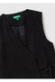 Women's Black Cross Detailed Side Tie Vest - 3