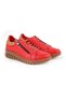 Women's Casual Shoes Genuine Leather Thick Toothed Sole Side Zipper Lace-Up Sneaker 26Y-7755 - 3