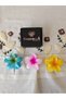 Turquoise Yellow Ombre Lotus Flower Hair Clip 8cm - Plumeria Hawaiian Flower Hair Clip - 4