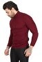 Men's Burgundy Turtleneck Striped Slim Fit Knitted Sweater2100015 - 2