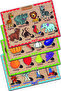 Wooden French Forest Animals-vegetables-fruits-professions Set of 4 Educational-tutorial Puzzle