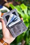 Garbali Magnet Crazy Leather Gray Unisex Card Holder Wallet