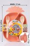 Pink Baby Food Plate Set with Pineapple Figure and Compartments - Spoon and Fork Set Bpa Free