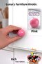 Hard Plastic Button Round Ball Pink Cabinet Furniture Kitchen Cupboard Drawer Handle Knob Handles