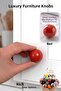 Hard Plastic Button Round Ball Red Cabinet Furniture Kitchen Cupboard Drawer Handle Knob Handles