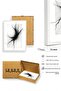 White Wooden Framed Abstract Minimalist Painting - Black and White |   Huhu1195 - Single Table White Frame - 2