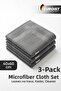 3 Pcs Microfiber Glass Cloth 40X60 cm Gray |   Leaves No Traces, No Pilling, Multi-Purpose Magic Cleaning Cloth, Resistant to Laundry Water