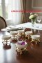 Porcelain Turkish Delight Cups with Metal Casting Base - Gold, Set of 6