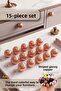 15 Pcs Hard Plastic Knob Round Ball Striped Bright Copper Cabinet Furniture Kitchen Cupboard Drawer Knob