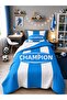 Blue and White Champion Fan Children's Room Single Pique Bedspread