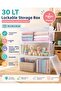 30 Lt Transparent Lockable Storage Box 3 Pieces Pp Plastic Organizer Suitable for Food Contact 53X35X22 cm - 6