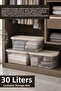 2 Pieces 30Lt Elora Storage Box - Multi-Purpose Lockable Lid Closet Organizer Organizer Box Beige - 2