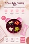 7 Piece Food Tray Set Food Plate Pink 6015