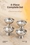 Set of 4 Stainless Metal Ice Cream Bowls with Stand Presentation Bowls 120 ml Ice Cream Dessert Bowls - 2