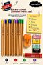 Back to School Pen Set 20 Pieces |   Natural Pencil with Eraser, Eraser, Orange Sharpener, and Red Pencil