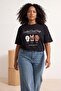 Black Dog Printed Oversize Fit Plus Size T-Shirt Tbbss26Bf00046 - 2