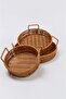 3-Piece Wicker Look Plastic Tray & Basket Set Tphss26Tps00003 - 5